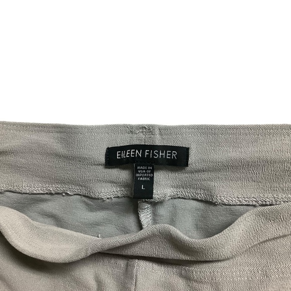Eileen Fisher Trouser Pull-on Stretch Crop Pants Size L in Light Gray - Picture 3 of 8